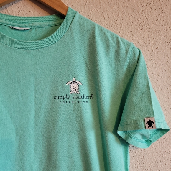 Simply Southern Collection Girl MED Pink Paisley Sea Turtle Cotton Graphic Tee - Picture 2 of 8